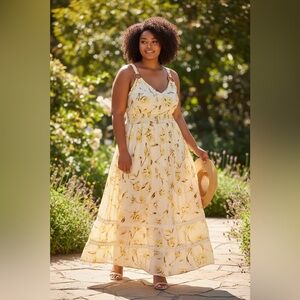 BloomChic Yellow Floral Maxi Dress